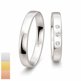 Snubní prsteny Profilringe Light z bílého zlata s diamanty nebo zirkony 4814412-4804412