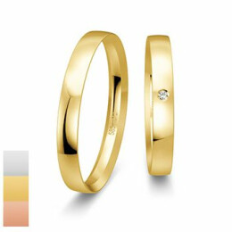 Snubní prsteny Profilringe Light ze žlutého zlata s diamantem nebo zirkonem 4814415-4804415