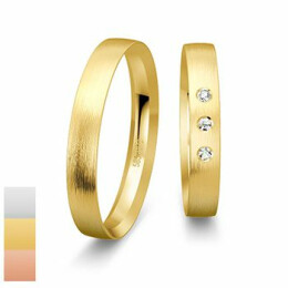 Snubní prsteny Profilringe Light ze žlutého zlata s diamanty nebo zirkony 4814416-4804416