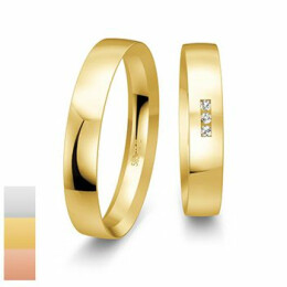 Snubní prsteny Profilringe Light ze žlutého zlata s diamanty nebo zirkony 4814417-4804417