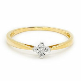 Zásnubní prsten ze žlutého zlata s diamantem 51565
