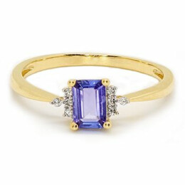 Zlatý prsten s tanzanitem a diamanty 54138