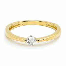 Zásnubní prsten ze žlutého zlata s diamantem 54372