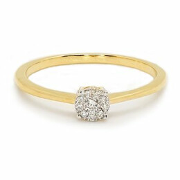 Prsten ze žlutého zlata s diamanty  55107