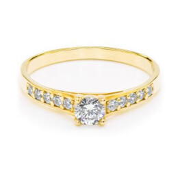 Prsten ze žlutého zlata se zirkony 7452290010066800