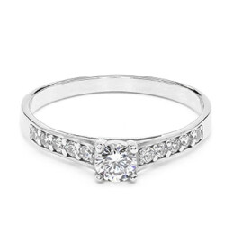 Prsten z bílého zlata se zirkony 7452290010066807