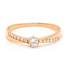 Prsten z růžového zlata se zirkony 7452290010069705