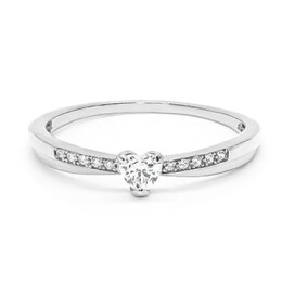 Prsten z bíleho zlata se zirkonem ve tvaru srdce 7452290010075007