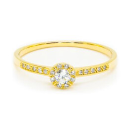 Prsten ze žlutého zlata se zirkony 7452290010078000