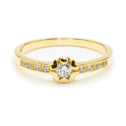 Prsten ze žlutého zlata se zirkony 7452290010078200
