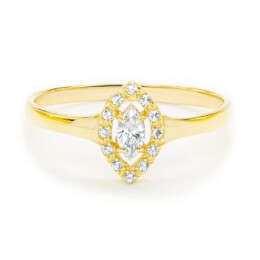 Prsten ze žlutého zlata se zirkony 7452290010080200