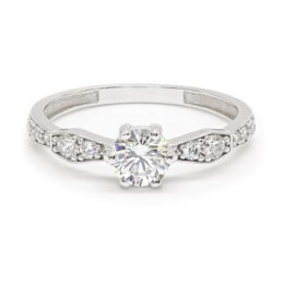 Prsten z bílého zlata s kameny 7452290010087907