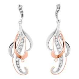 Náušnice z bílého a růžového zlata se zirkony 7452390010128507