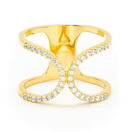 Prsten ze žlutého zlata se zirkony 991155390528