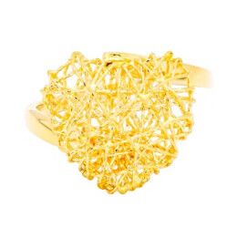Prsten ze žlutého zlata s prolétaným srdíčkem 991156390473