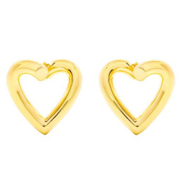 Náušnice ze žlutého zlata ve tvaru srdce 99121390458