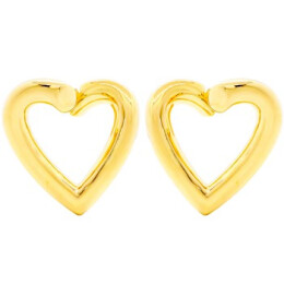 Náušnice ze žlutého zlata ve tvaru srdce 99121390459