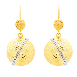 Náušnice ze žlutého zlata ve tvaru koule 99121390469