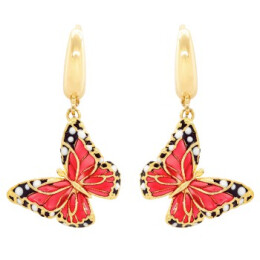 Náušnice ze žlutého zlata ve tvaru motýlů 99121390480