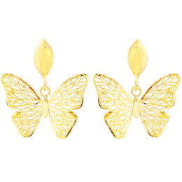 Náušnice ze žlutého zlata ve tvaru motýlů 99124390476