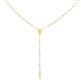 Náhrdelník ze žlutého zlata - růženec s křížem a Pannou Marií 99135390360