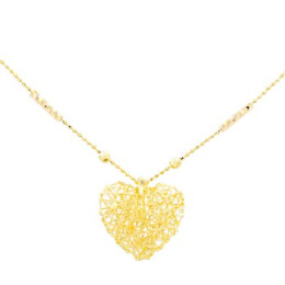 Náhrdelník ze žlutého zlata s prolétaným srdíčkem 99135390467