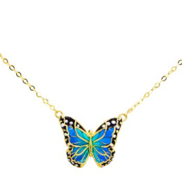 Náhrdelník ze žlutého zlata s motýlem 99135390482