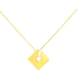 Náhrdelník ze žlutého zlata - čtverec 99135390483