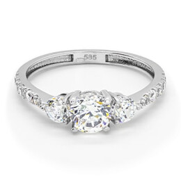 Prsten z bílého zlata se zirkony 99156390259