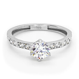 Prsten z bílého zlata se zirkony 99156390260