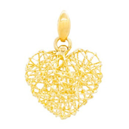 Přívěsek ze žlutého zlata ve tvaru propleteného srdce 99156390474