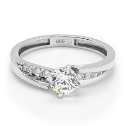 Prsten z bílého zlata se zirkony 99158390258