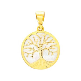 Přívěsek ze žlutého zlata - strom života s perletí 99158390692