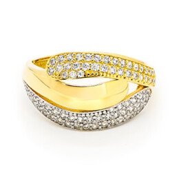 Prsten ze žlutého zlata se zirkony 99159390236