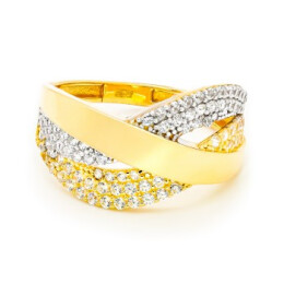 Prsten ze žlutého zlata se zirkony 99159390246