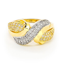 Prsten ze žlutého zlata se zirkony 99160390235