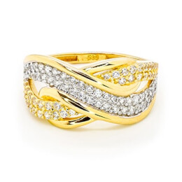 Prsten ze žlutého zlata se zirkony 99161390239