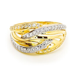 Prsten ze žlutého zlata se zirkony 99165390238