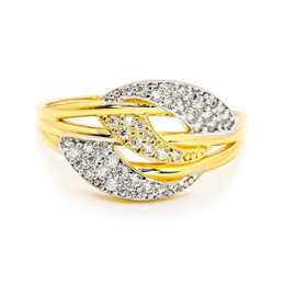 Prsten ze žlutého zlata se zirkony 99165390248