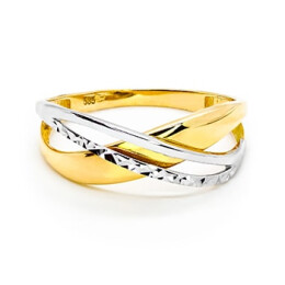 Prsten ze žlutého a bílého zlata 99165390252