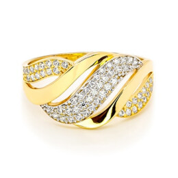 Prsten ze žlutého zlata se zirkony 99166390242