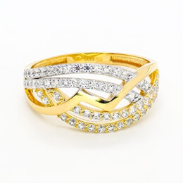 Prsten ze žlutého zlata se zirkony 99167390244