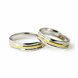 Snubní prsteny bílé a žluté zlato 991SN15
