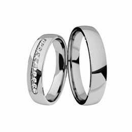 Snubní prsteny 585/1000 z bílého zlata se zirkonem nebo diamantem 991SN20