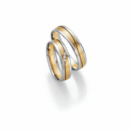 Zlaté Snubní prsteny 585/1000 s diamanty z bílého zlata i žlutého zlata 991SN4