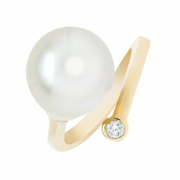 Zlatý prsten s perlou a diamantem 995112720