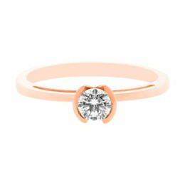 Zásnubní prsten z růžového zlata s diamantem 99RI0006R