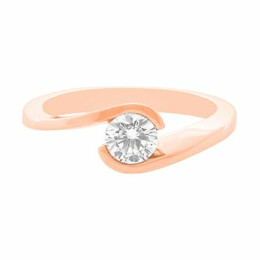 Zásnubní prsten z růžového zlata s diamantem 99RI0008R