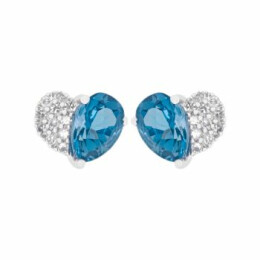 Zlaté náušnice s diamanty a topazy Altman Diamond E1174LBT
