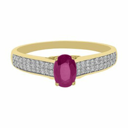 Zlatý prsten s rubínem a diamanty FR1056219RB
